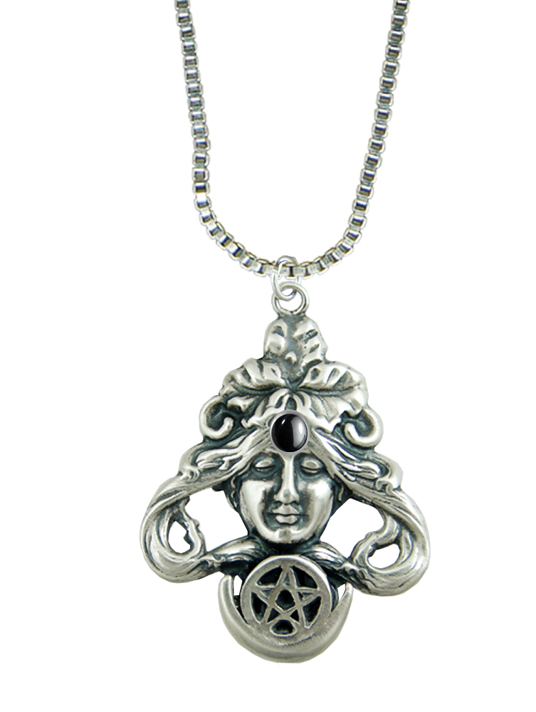 Sterling Silver First Goddess Pendant With Hematite